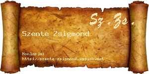 Szente Zsigmond névjegykártya